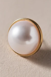 By Anthropologie Weddings Round Bezel Pearl Earrings