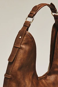 By Anthropologie Burnished Faux Leather Hobo Bag