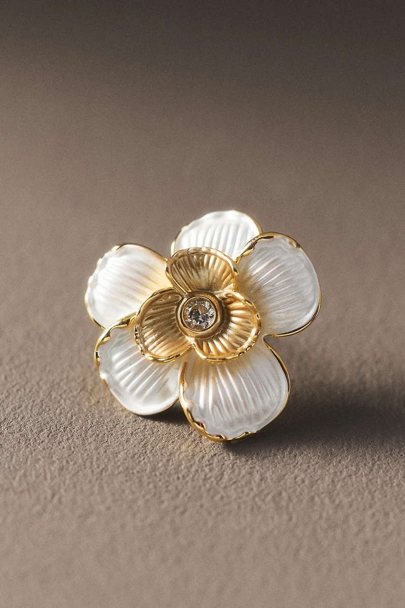 Layered Floral Crystal Earrings