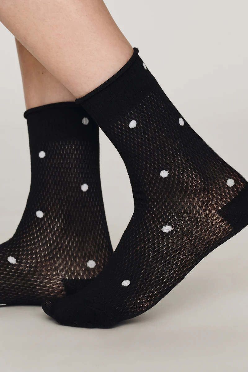Sheer Polka Dot Socks