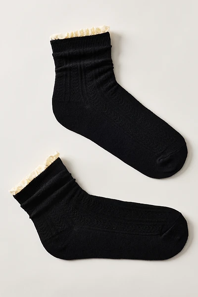 By Anthropologie Crochet Crew Socks