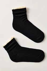 By Anthropologie Crochet Crew Socks
