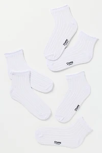 Stems Lace Knit Ankle Socks, Set of 3