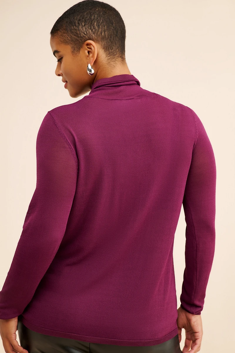 Eloquii Sheer Lightweight Turtleneck Sweater
