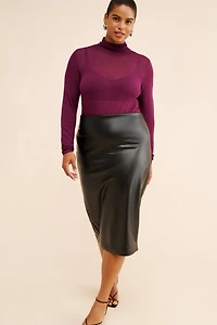 Eloquii Sheer Lightweight Turtleneck Sweater