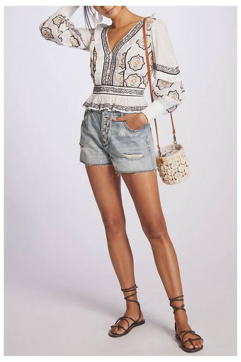 Pilcro The Low-Slung Cut-Off Denim Shorts