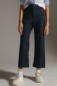 Maeve The Colette Cropped Linen Wide-Leg Pants