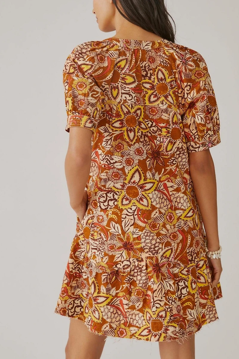 Pilcro Printed Puff-Sleeve Tunic