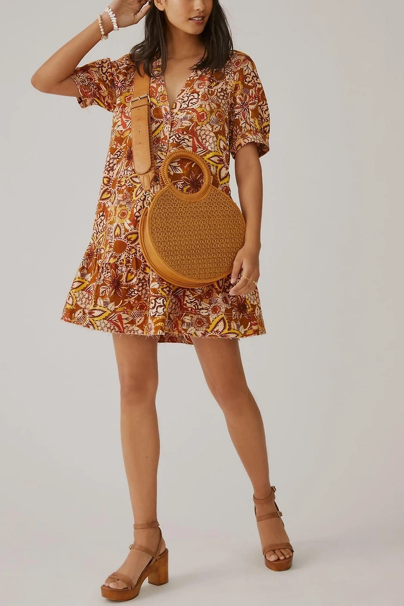 Pilcro Printed Puff-Sleeve Tunic
