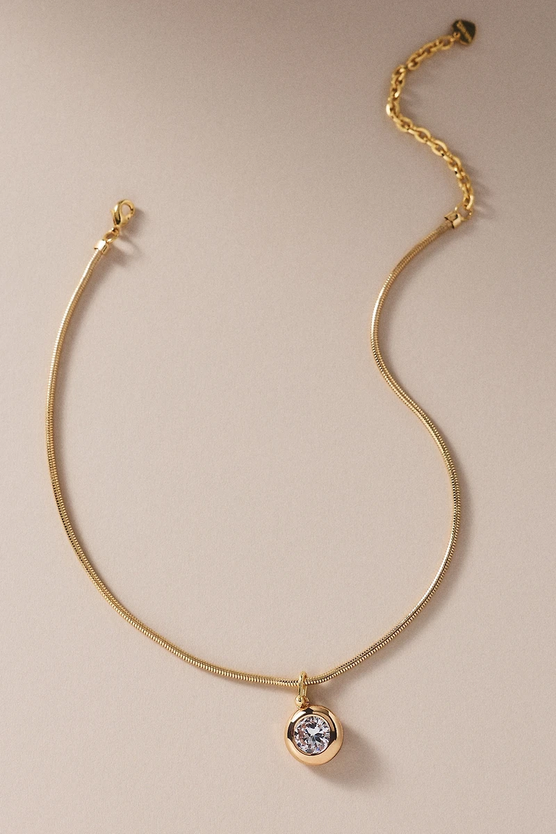 By Anthropologie Crystal Bezel Pendant Necklace