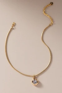 By Anthropologie Crystal Bezel Pendant Necklace