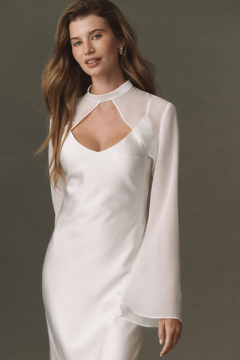 Mare Caped Satin Slip Dress