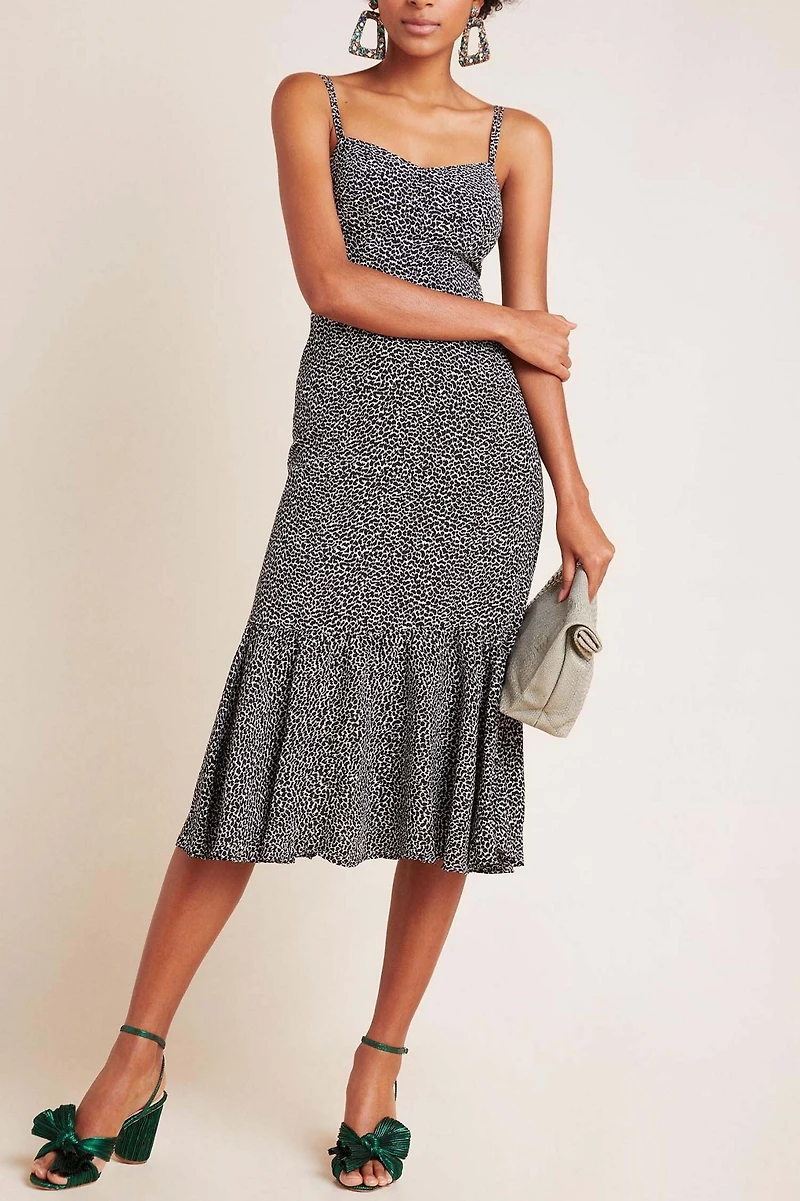 Tina Flounced Midi Dress
