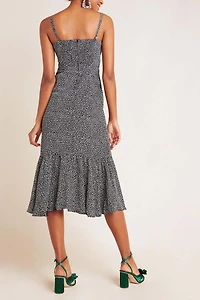 Tina Flounced Midi Dress