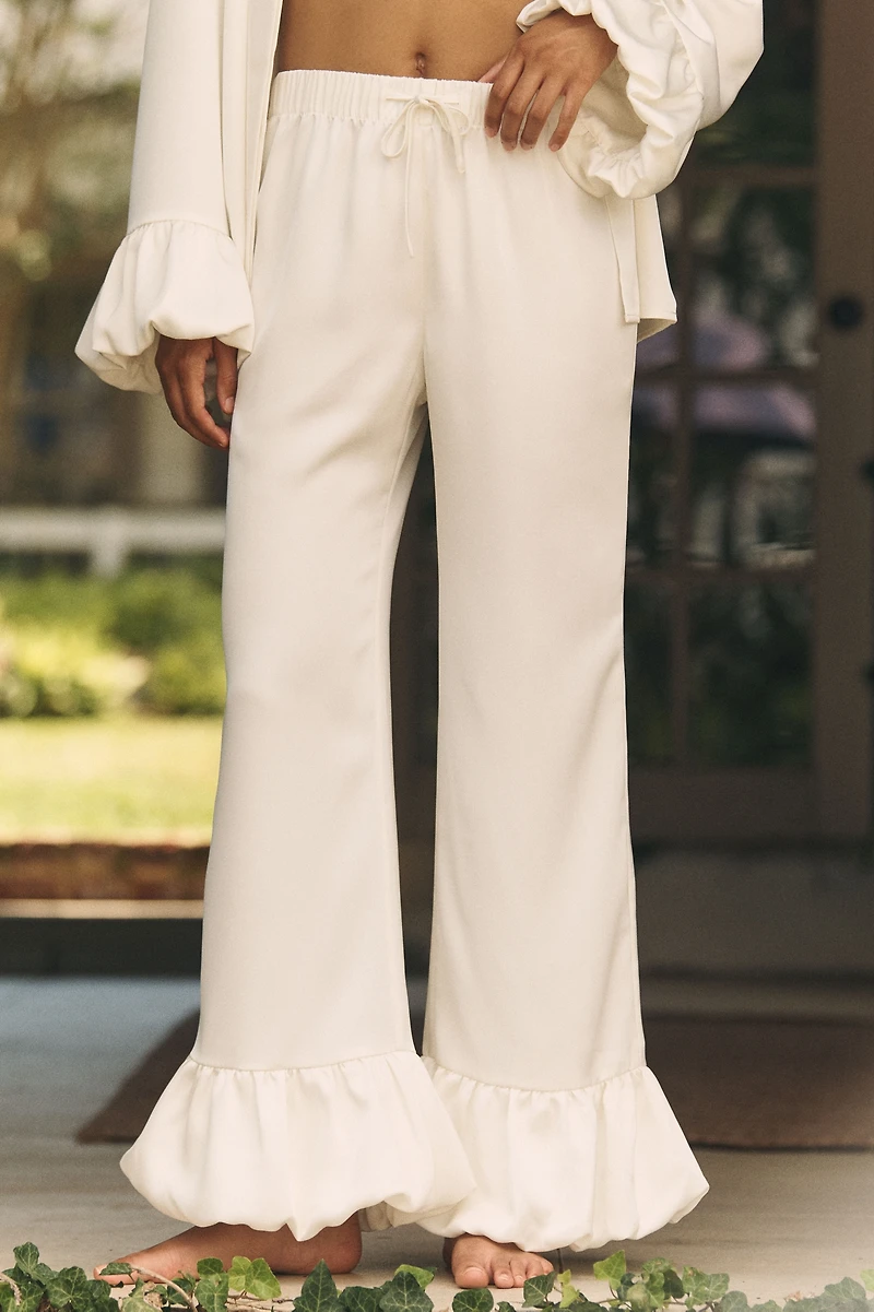 Mare Bubble-Hem Satin Pajama Set