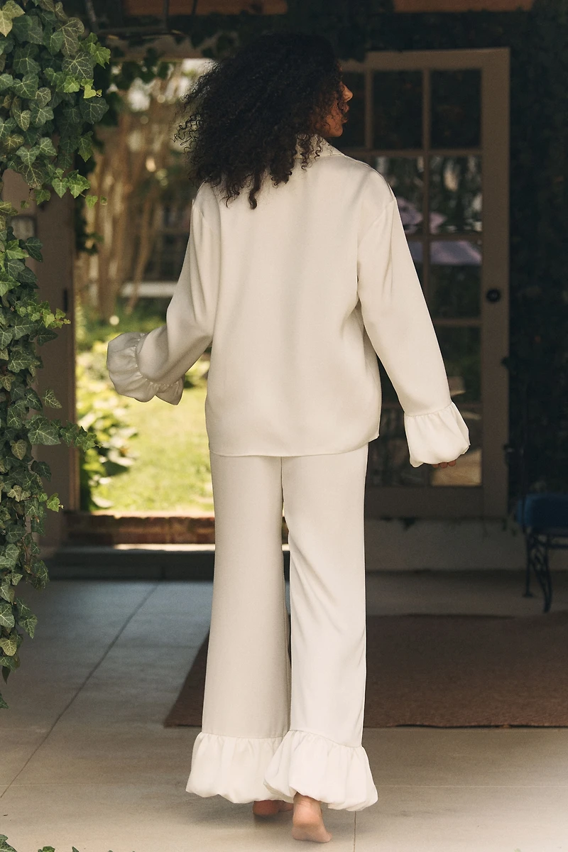 Mare Bubble-Hem Satin Pajama Set