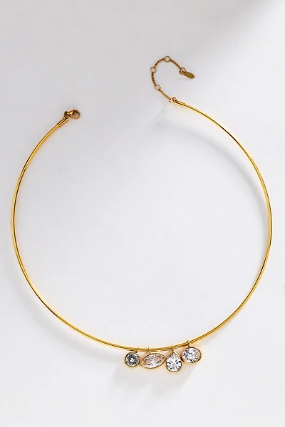 By Anthropologie Demi-Fine Floating Crystal Collar Necklace