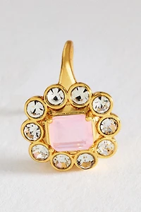 Floral Stone Huggie Earrings