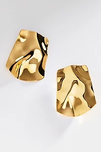 Hammered Metal Post Earrings