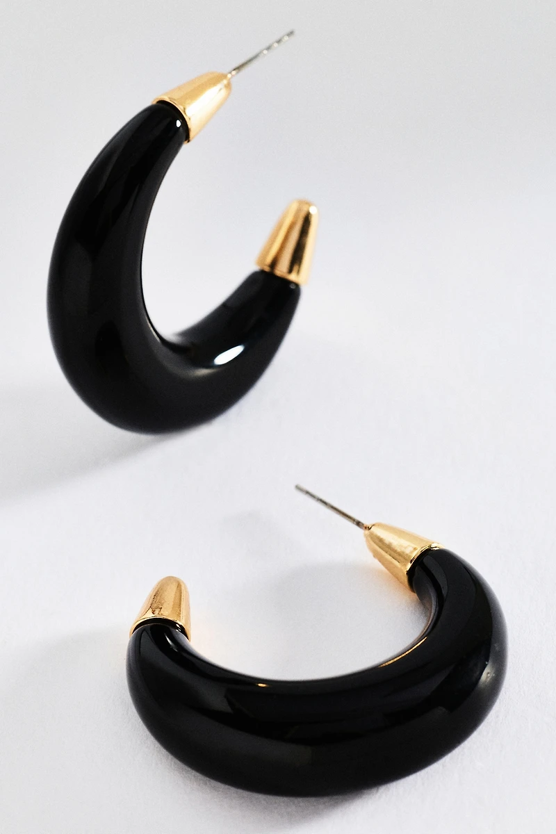 By Anthropologie Tipped Resin Hoop Earrings