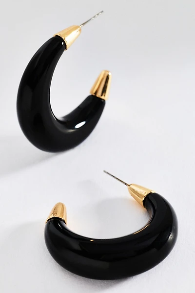 By Anthropologie Tipped Resin Hoop Earrings
