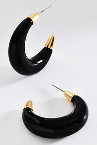 By Anthropologie Tipped Resin Hoop Earrings