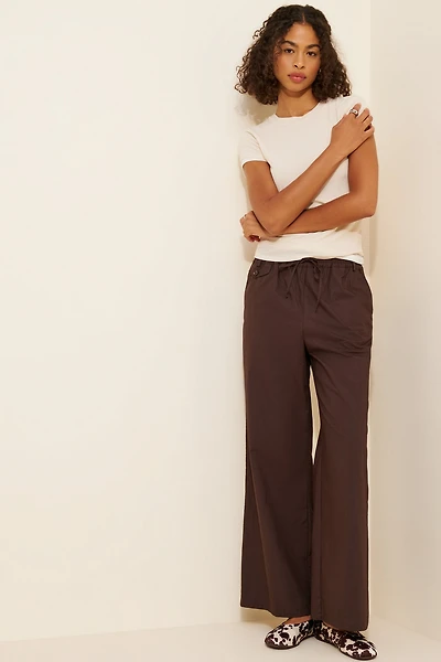 Maeve The Brooklin Poplin Tie-Front Pull-On Pants