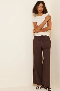 Maeve The Brooklin Poplin Tie-Front Pull-On Pants