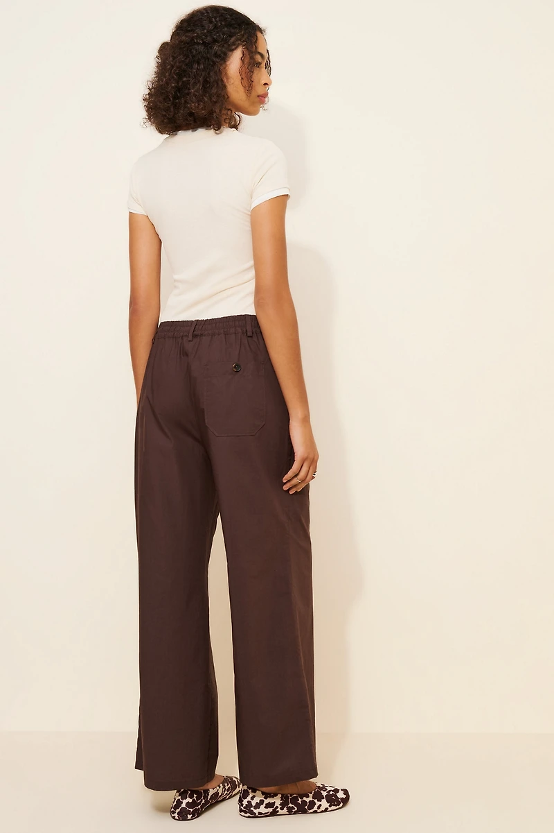 Maeve The Brooklin Poplin Tie-Front Pull-On Pants