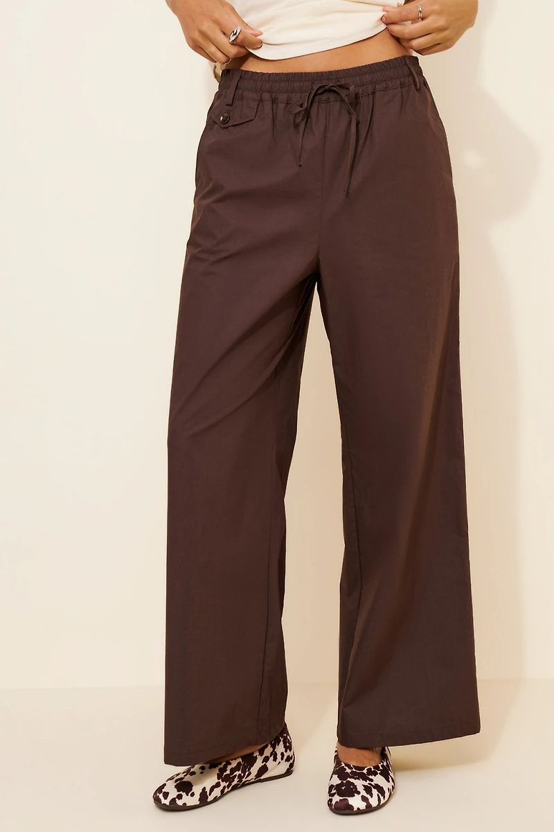 Maeve The Brooklin Poplin Tie-Front Pull-On Pants