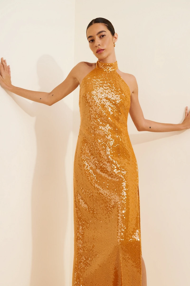 Halston Alva Sequin Midi Dress