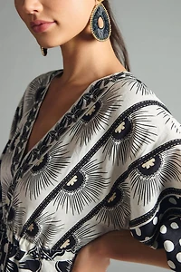 FARM Rio Printed Puff Sleeve Mini Dress