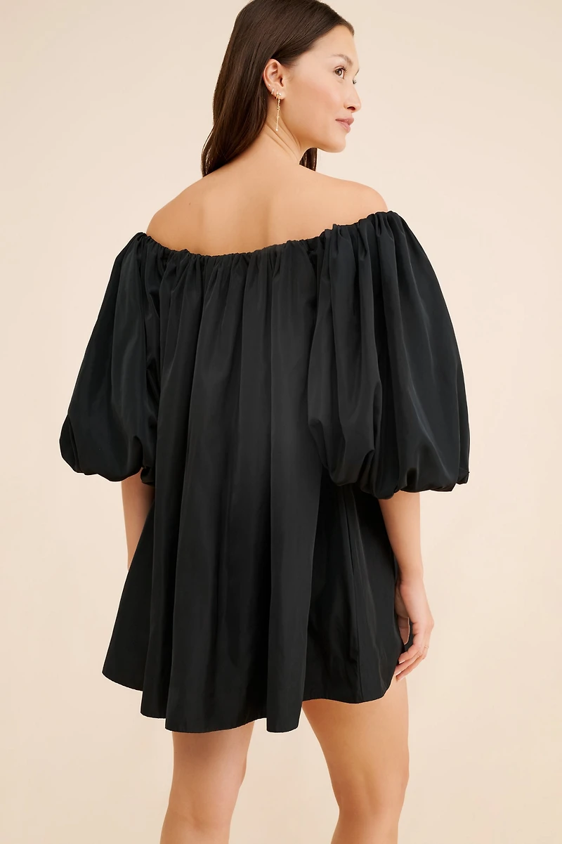 Mare Puff-Sleeve Off-The-Shoulder Mini Dress