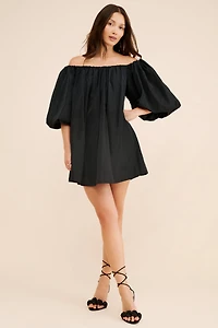 Mare Puff-Sleeve Off-The-Shoulder Mini Dress