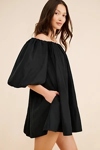 Mare Puff-Sleeve Off-The-Shoulder Mini Dress