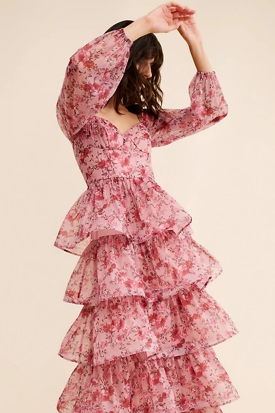 If By Sea Long Sleeve Tiered Maxi Dress