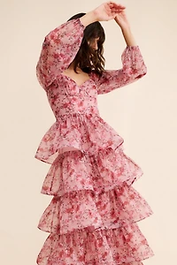 If By Sea Long Sleeve Tiered Maxi Dress