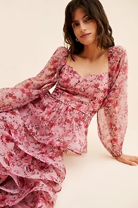 If By Sea Long Sleeve Tiered Maxi Dress