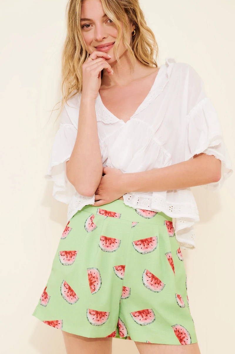 Hutch Printed Pleated Shorts