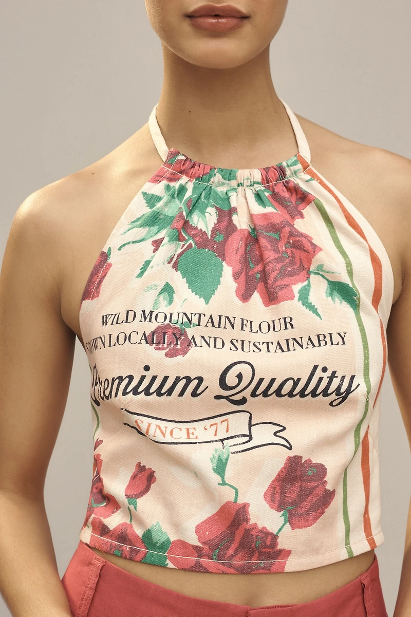 Maeve Sleeveless Printed Halter Top