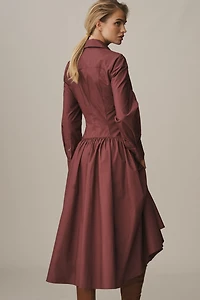 Drop-Waist Midi Shirt Dress