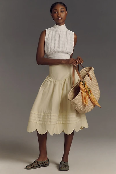 Maeve 50's Full Scallop Hem Skirt
