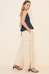 Find Me Now Linen Blend Wide Leg Seam Pants