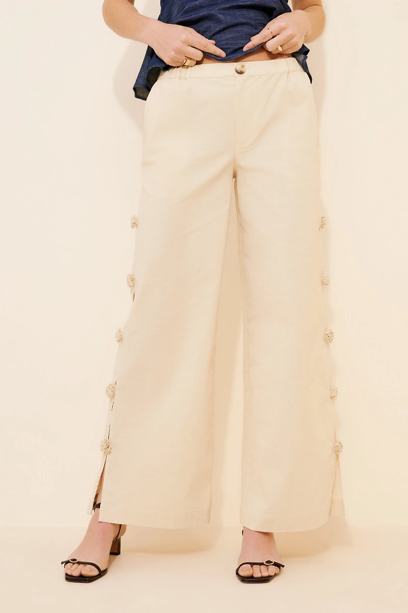 Find Me Now Linen Blend Wide Leg Seam Pants