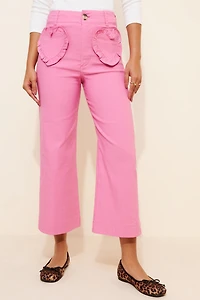 Maeve The Colette Heart Pocket Crop Wide-Leg Pants