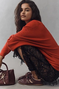 Maeve Plunge-Neck Seamed Sweater