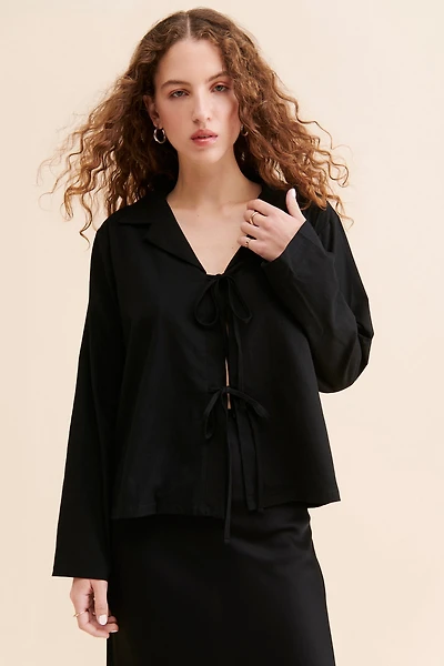 FRENCHMAUVE Juno Tie Front Shirt