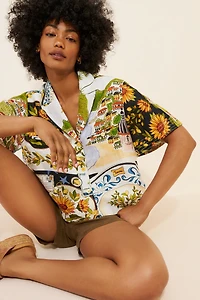 FARM Rio Latin Trip Scarves Linen Buttondown Shirt