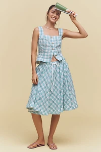 Maeve Square-Neck Button-Front Tank