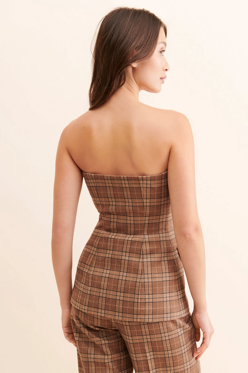 Nuuly x Favorite Daughter Phoebe Plaid Bustier Top